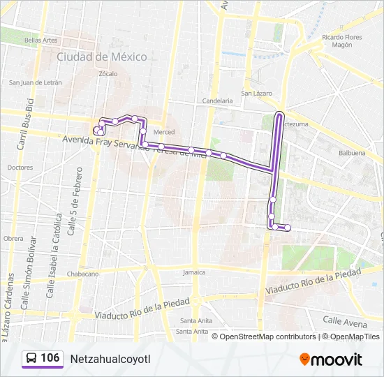 106 Bus Line Map