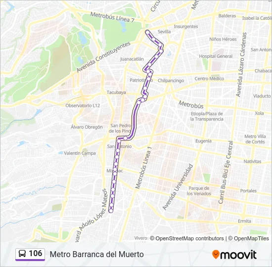 106 Bus Line Map