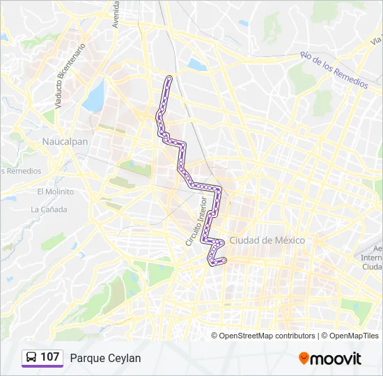 107 Bus Line Map