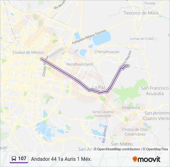 107 Bus Line Map