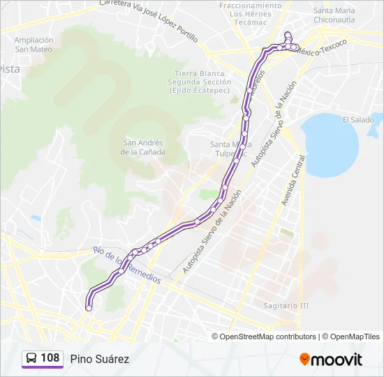 108 Bus Line Map
