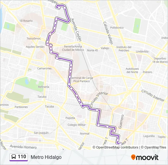 110 Bus Line Map