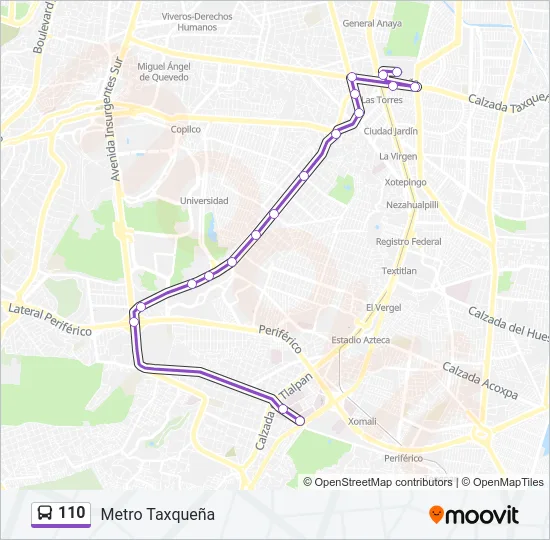 110 Bus Line Map