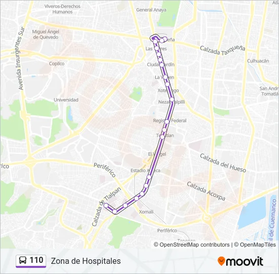 110 Bus Line Map