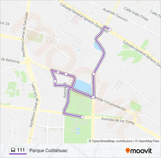 111 Bus Line Map