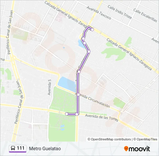 111 Bus Line Map