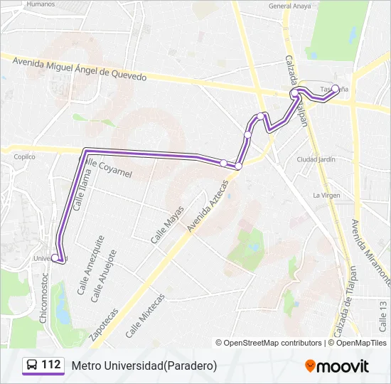 112 Bus Line Map