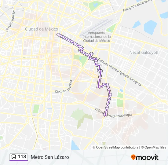 113 Bus Line Map