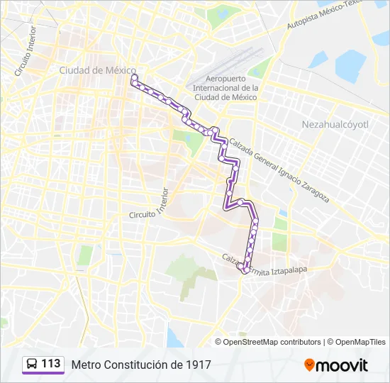 113 Bus Line Map