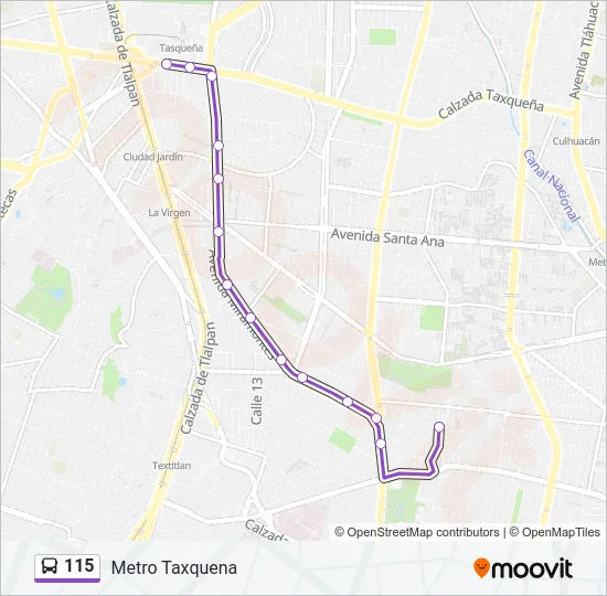 115 Bus Line Map