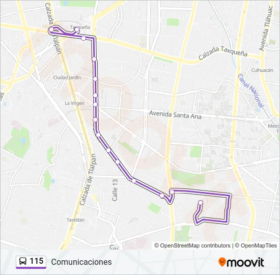 115 Bus Line Map