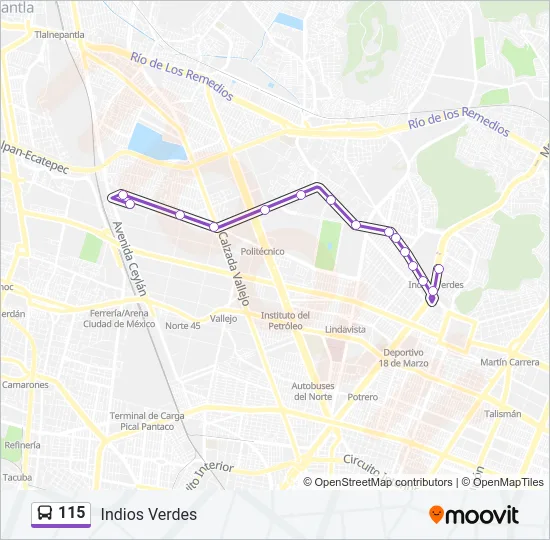 115 Bus Line Map