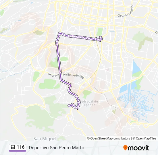 116 Bus Line Map