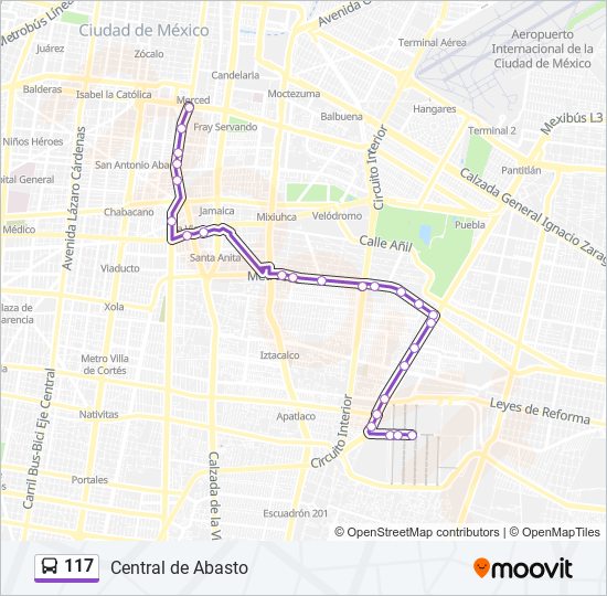 117 bus Line Map