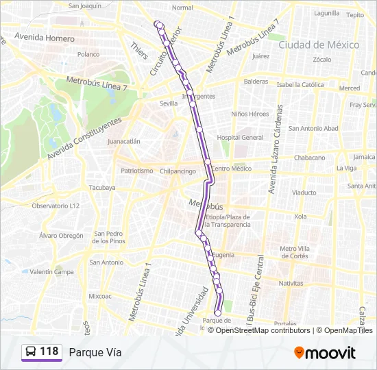 118 Bus Line Map