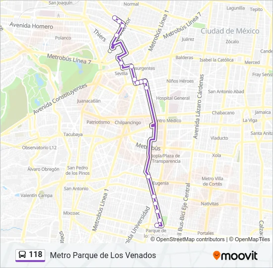 118 Bus Line Map