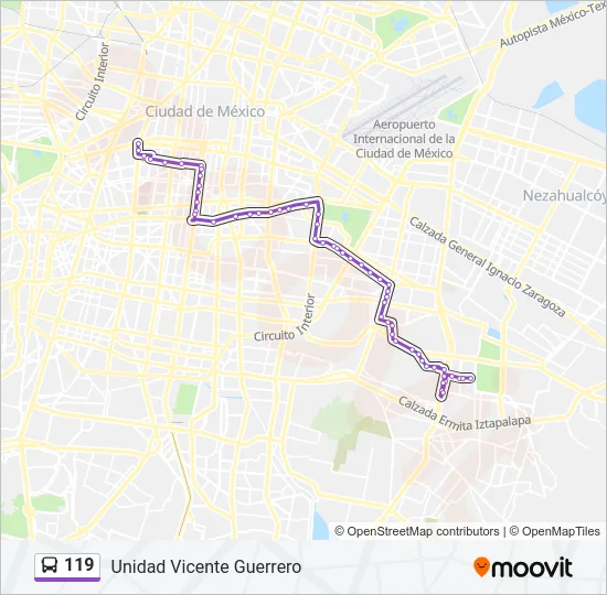 119 Bus Line Map