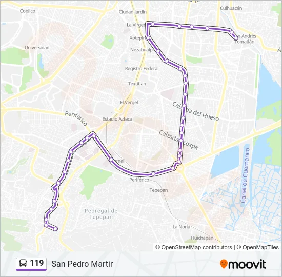 119 Bus Line Map