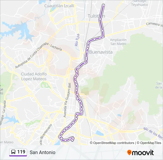 119 Bus Line Map