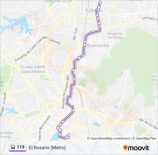 119 Bus Line Map
