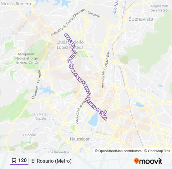 120 Bus Line Map