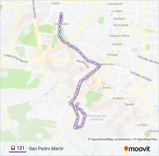 121 Bus Line Map