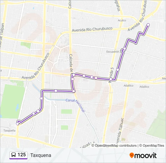 125 Bus Line Map