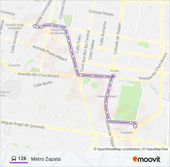 126 Bus Line Map