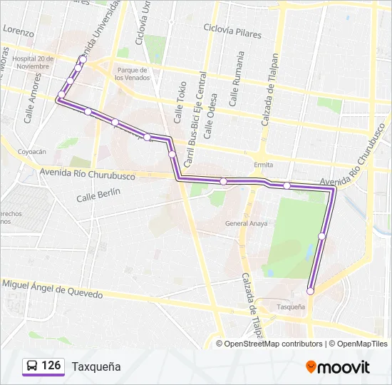 126 Bus Line Map