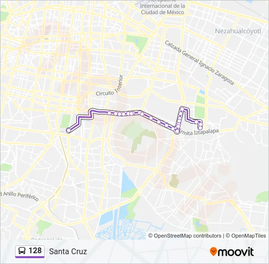 128 Bus Line Map