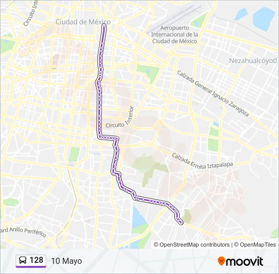 128 Bus Line Map