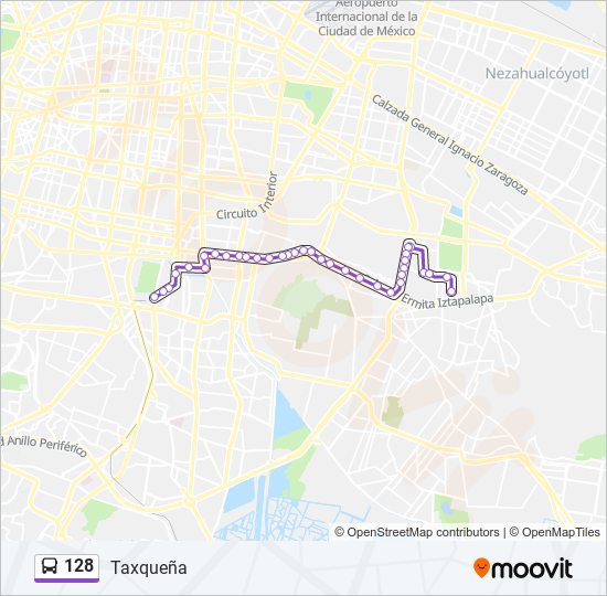 Mapa de 128 de autobús