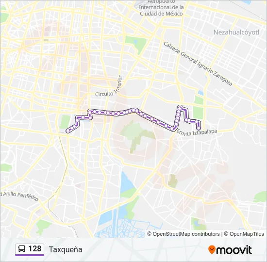 128 Bus Line Map