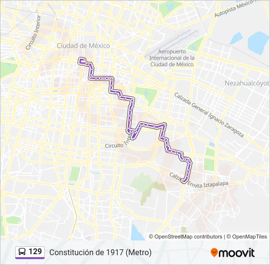 129 Bus Line Map