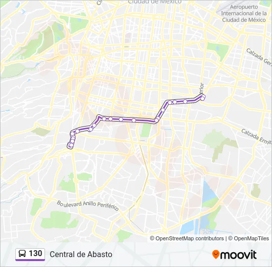 130 Bus Line Map