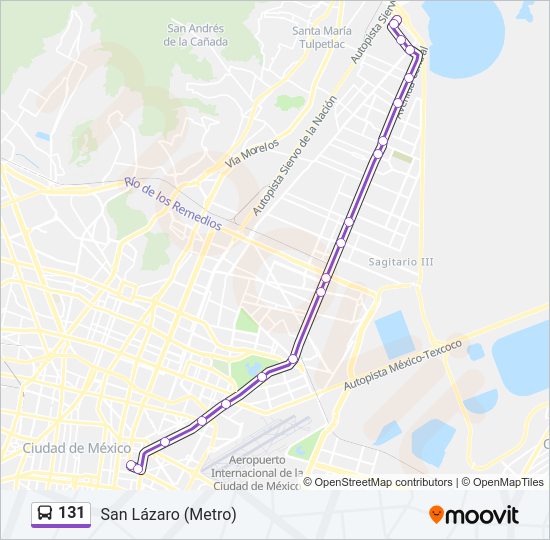 Mapa de 131 de autobús