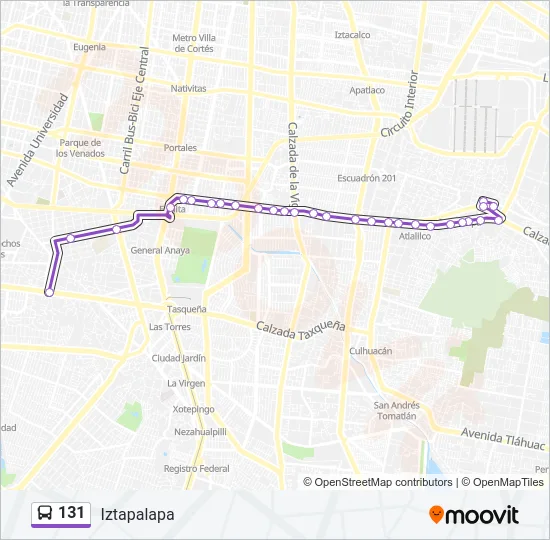 131 Bus Line Map