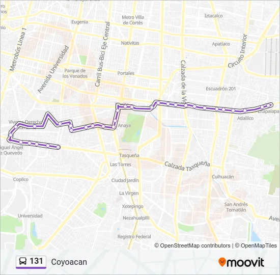 131 Bus Line Map