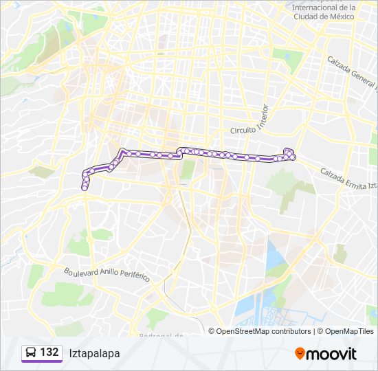 Mapa de 132 de autobús