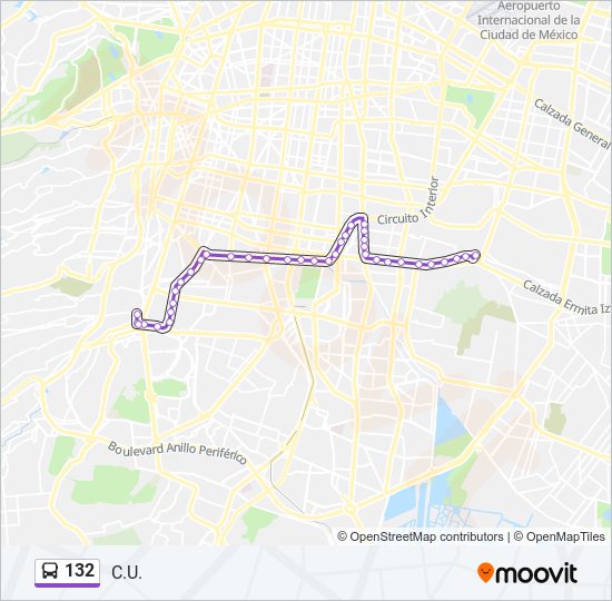 132 bus Line Map