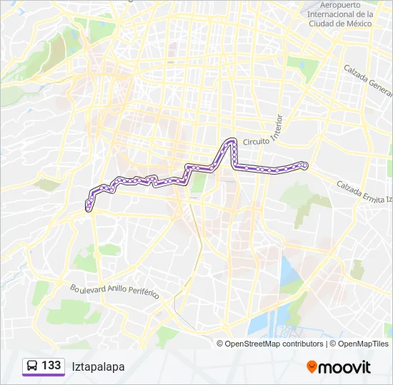 133 Bus Line Map