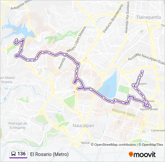 136 Bus Line Map
