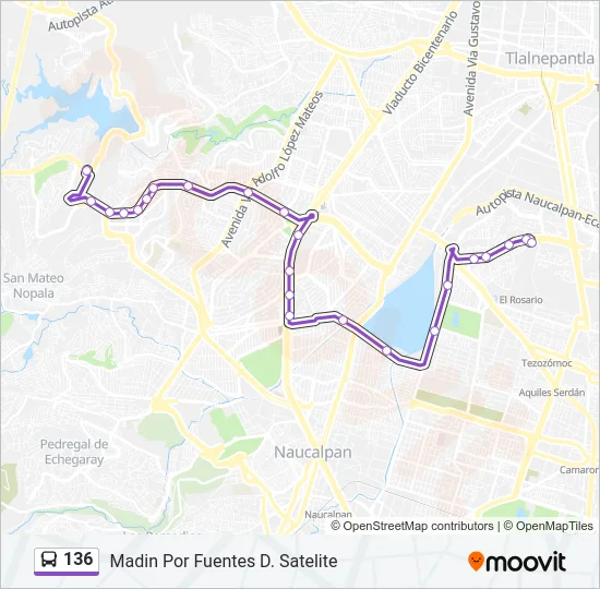 136 Bus Line Map