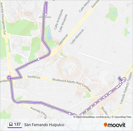137 Bus Line Map