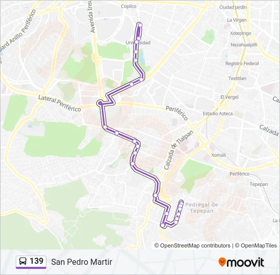 139 Bus Line Map