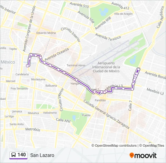 140 Bus Line Map