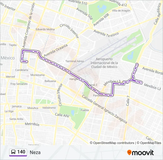 140 Bus Line Map