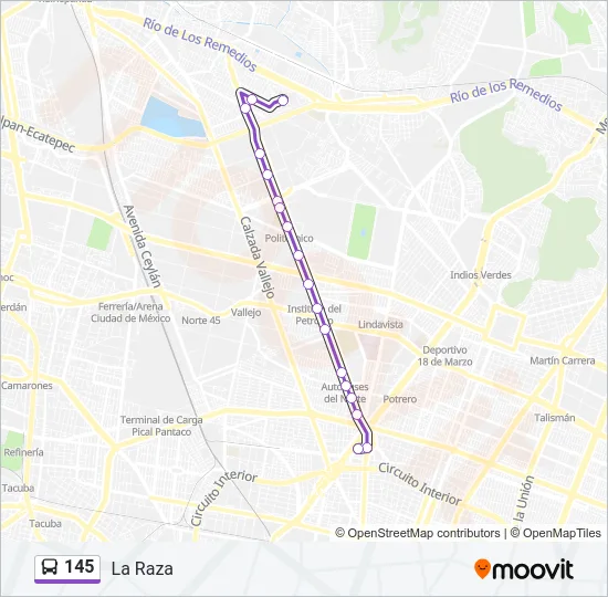 145 Bus Line Map