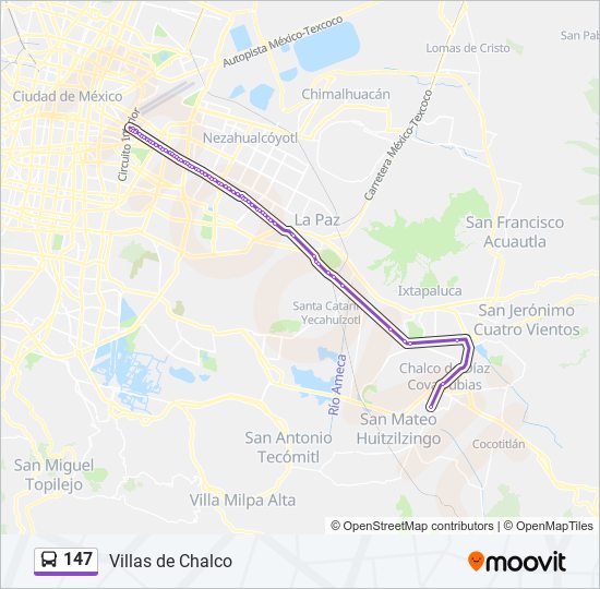Mapa de 147 de autobús