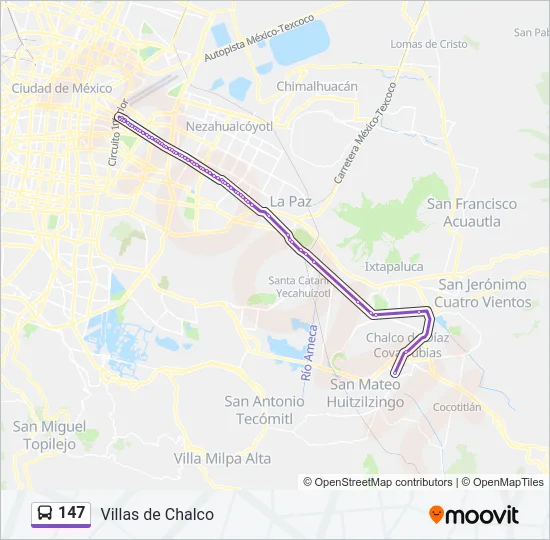 147 Bus Line Map
